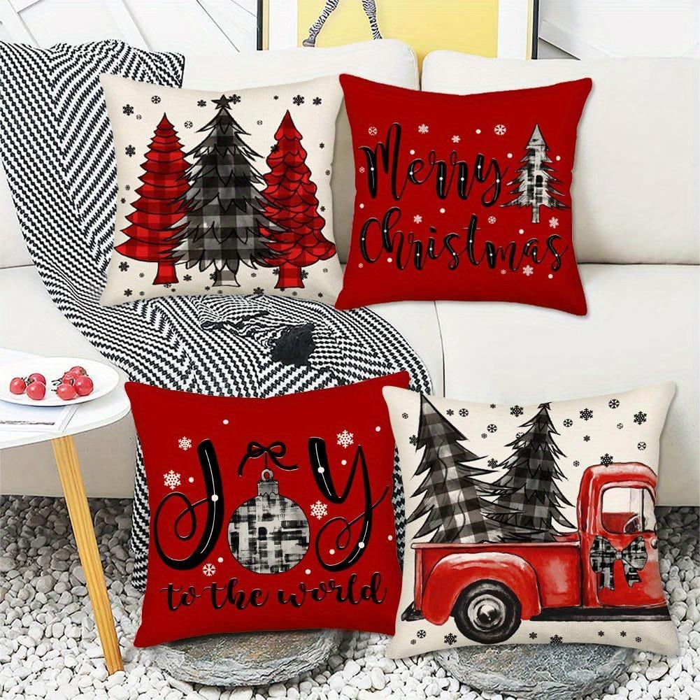 Christmas decoration pillow cover Merry Christmas Christmas tree Car pattern living room sofa cushion cover home room decoration