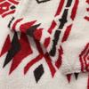 Europese Maat Koreaanse Chic Winter Retro Etnisch Geometrisch Print Casual Lange Mouw Rits Top