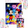 Diamond Art Painting Kit Mickey Minnie Love Stars Rainbow Home Wall Decor Handmade Gift