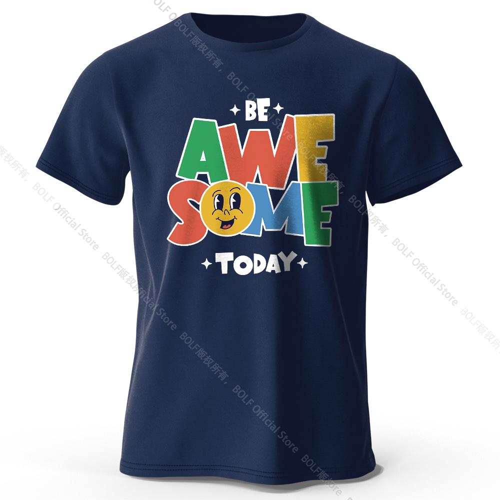 Unisexs Be Awesome Today Printed Tshirt 100 Cotton Oversized Motivational Graphic Tees For Wounisex Summer Tops Positive Streetwear