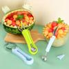 Edelstahl Obstschneider 4-in-1 Melonenlöffel Spülmaschinenfest Küchenhelfer Schnitzwerkzeuge für Wassermelone Cantaloupe