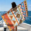 Bohemian Geometric Beach Towel, Microfiber Quick Dry Bath Towel, Tribal Aztec Print Towel for Summer