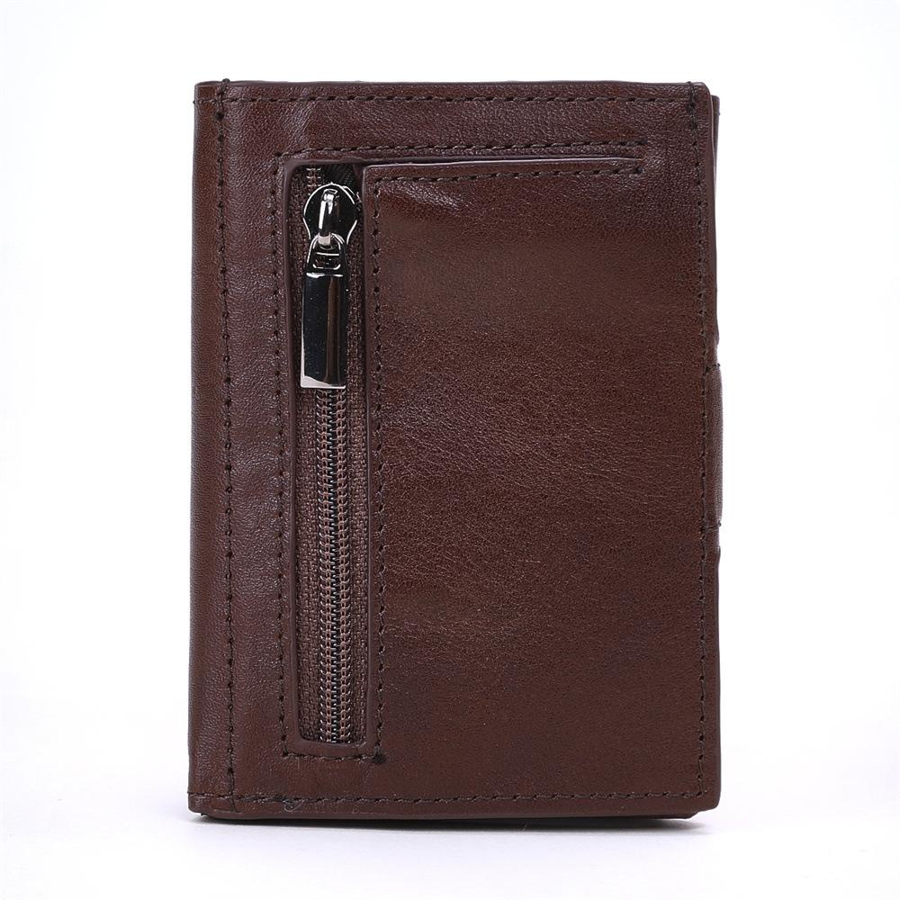 RFID‑Blocking Tri‑Fold Metal Flip‑Cover Card Holder 2026 New for Men, Multi‑Functional Multi‑Card‑Slots Slim Credit‑Card Storage Wallet