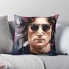 John Lennon Hippie Square Pillowcase Polyester Linen Velvet Printed Zip Decorative Throw Pillow Case Car Cushion Cover