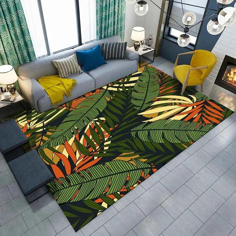 Tropical Plant Leaf Printed Floor Mat Door Front Decoration Home Living Room Floor Mat