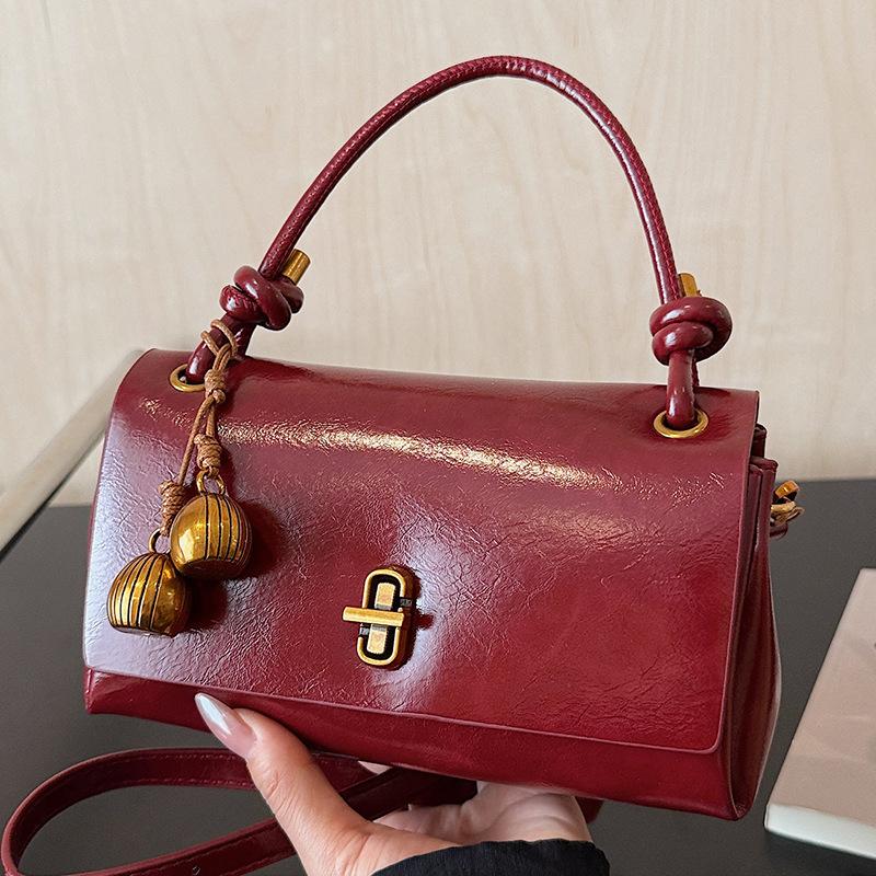 Hochwertige Nischentasche Damen Retro Herbst neu einfache Umhängetasche tragbare kleine quadratische Tasche