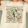 Vintage Botanical Bird Shirt, Cottagecore Nature Tee, Garden Wildlife Graphic Shirt, Floral Birdwatching Apparel