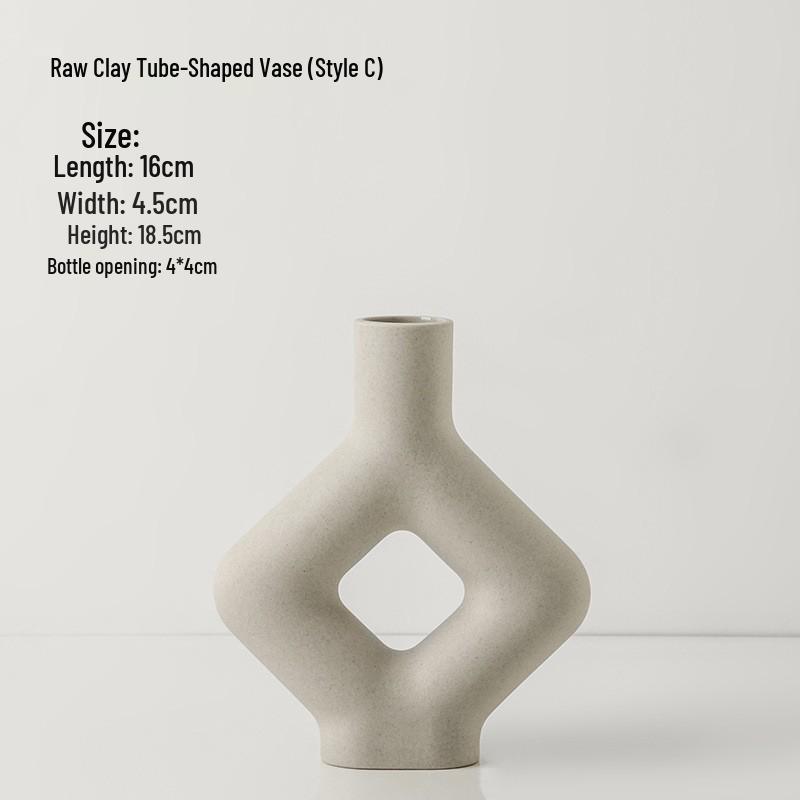 Creative Retro Wabi-Sabi Ceramic Vase for Flowers and Dried Arrangements - Perfect for Living Room, Dining Table, or TV Cabinet Décor