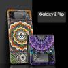Indian Pattern Mandala Hard PC Phone Case For Samsung Galaxy Z Flip 7 6 5 4 Black Cover For Galaxy Z Flip3 Foldable Fundas Shell