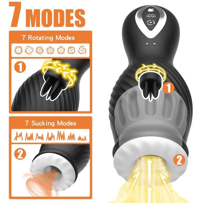 Eroticy Men Masturbation Auto Suck Sex Toy For Male Vibrating Tail Silicone Vaginas Oral Licking Toys For Male Adult Fox