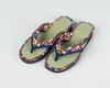 Zori Blommig Marinblå Storlek L I.S.M. Sandaler i japansk stil, Brokad, Blå,