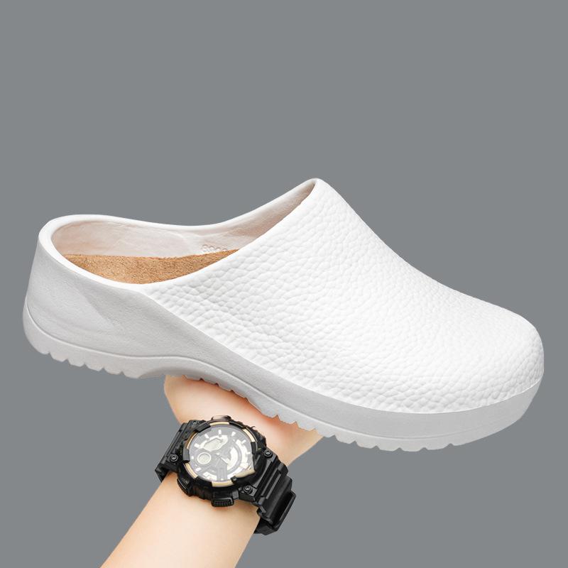 

Мужские тапочки для сада, женские водонепроницаемые поварские тапочки, удобные сандалии, тапочки для домашних животных, обувь для рыбалки на открытом воздухе 36-37 белый