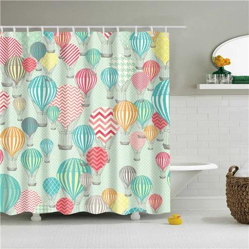 Flowers Lotus Leaf City Bathroom Shower Curtains Frabic Waterproof Polyester Bath Curtain With Hooks Bathroom Accessories