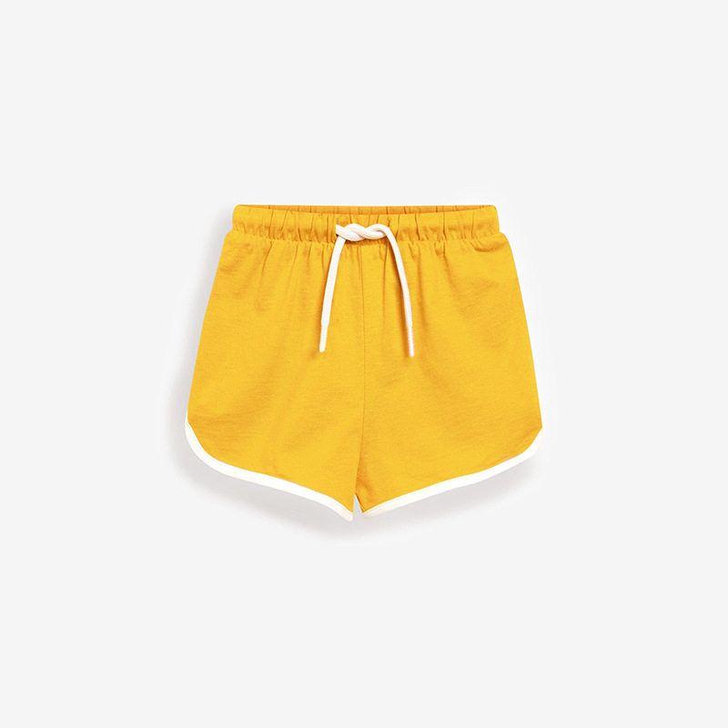Summer Pure Cotton Pink Thin Girl Shorts Yellow 6t/130 Size Recommended Height 110-120cm