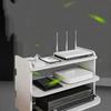 No-Drill Router & TV Box Shelf, 2-Tier Space-Saving Rack.Durable Resin/Foam, Easy Install.Perfect for Home Office & Living Room.