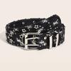 Punk Accessories Denim Girdle Hip Hop Y2k Star Hollowed Pin Buckle Waistband for Men Women Belt