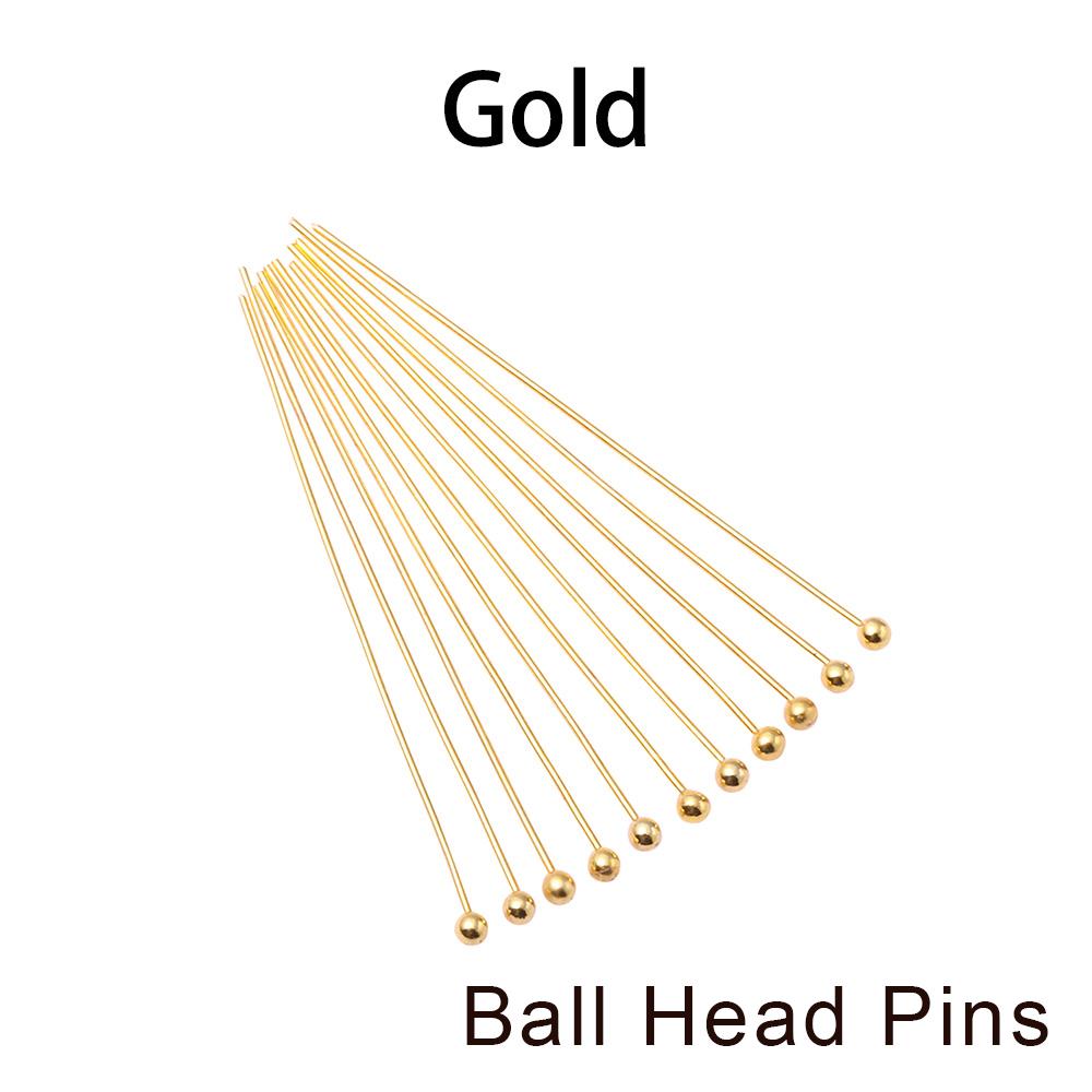 200Pcs/lot 10-50mm Flat Head Ball Head Eye Head Pins Connectors For Necklace Pendant DIY Jewelry Making Accessories Supplies