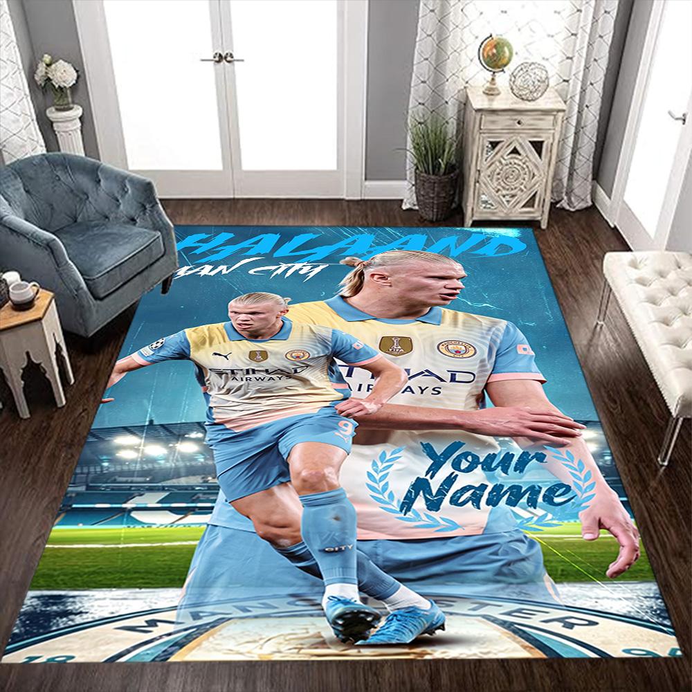 Haaland (130) Customize Your Name Area Rug Suitable for Playrooms Entryway Study Room Outdoor Anti-slip Rug Decorate Offices Wedding Party Gift