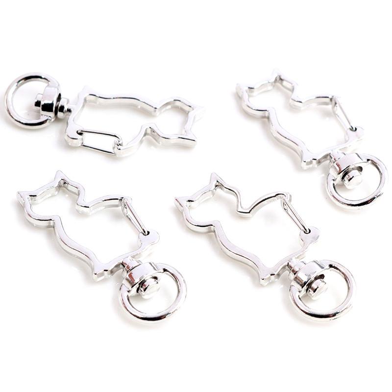 10pcs Cat Heart Snap Hook Trigger Clips Buckles For Keychain Lobster Lobster Clasp Hooks for Key Ring Clasp Jewelry Supplies