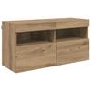 Wall Mounted TV Unit with LED Lighting 5 pcs Artisan Oak Finish 40.5 x 30 x 90 cm