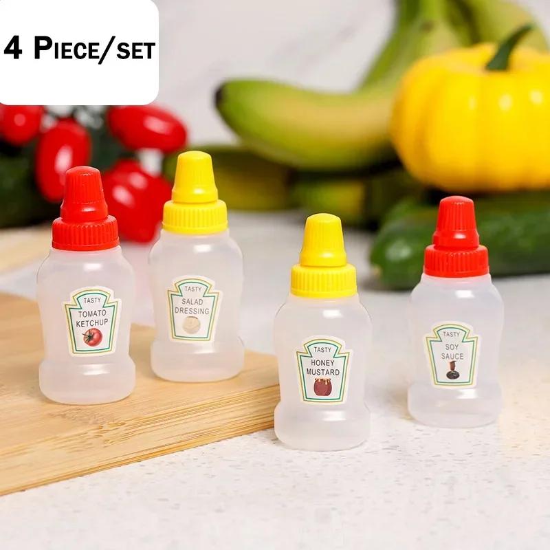 Japanese Style 1-7 PCS Mini Ketchup Bottle Mini Condiment Dispenser Honey Mustard Squeeze Sauce Container for Office BBQ Salad
