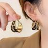 Exquisite Leopard Print Circle Stud Earrings - Enhance Your Facial Features