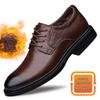 Men's Breathable Leather Formal Shoes - Spring/Summer Casual Cowhide Shoes with Warm Cotton.