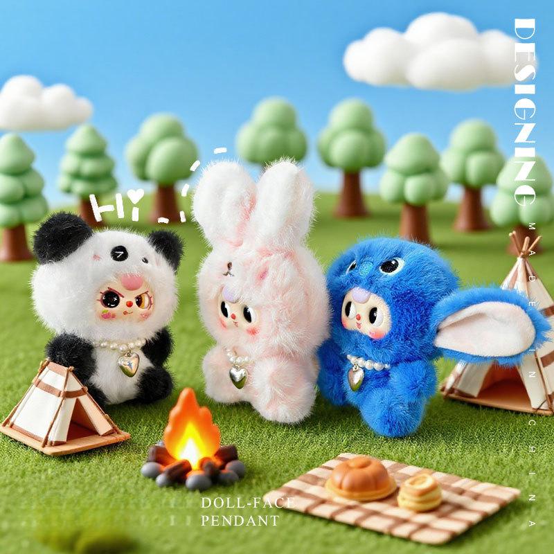 Cute Doll Rabbit Panda Fox Animal Pendant Stitch Plush Toy Bag Keychain Doll Cute Animal Plush Doll Fashion Gift For Girl