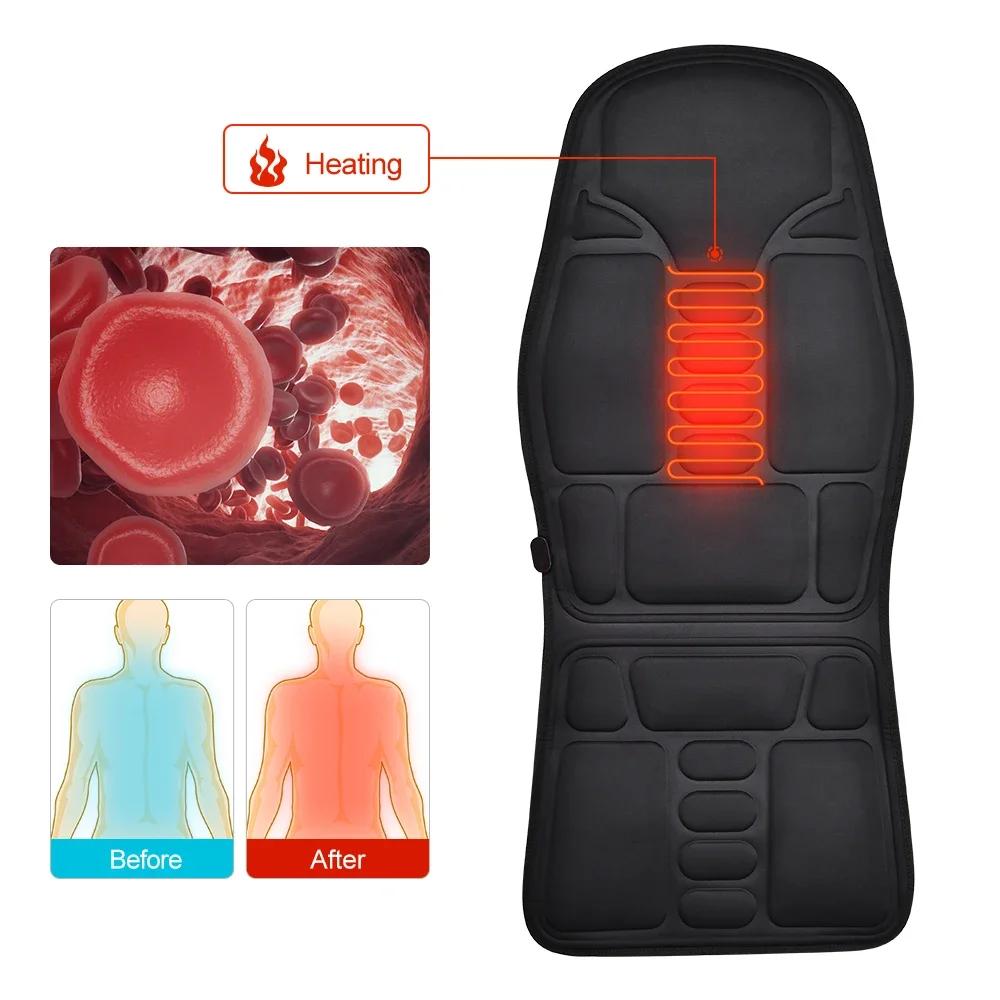 Hot Sale Neck Back Buttock Vibrating Massage Dual Use Car Seat Cushion Waist Full Body Home Electric Vibration Massage Cushion