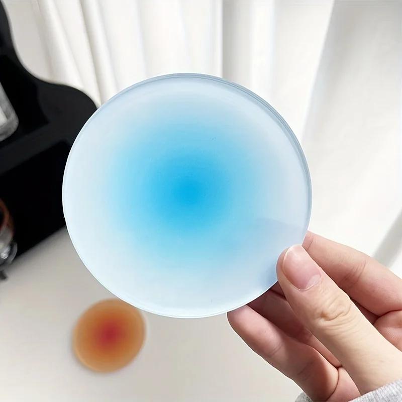1pc Acrylic Coaster Circular Sunset Gradient Nordic Shooting Props Decorative Decorations Heat Insulation Mat
