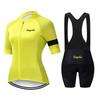 Womens Cycling Jersey Set Breathable Quick-Dry Short Sleeve Bike Apparel Outdoor Riding