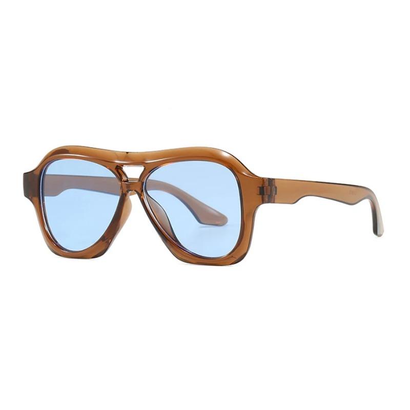 Retro Double Beam Sunglasses Women Brand Designer Shades New Ins Fashion Personalized Gradient Men Eyeglasses UV400 Eyewear