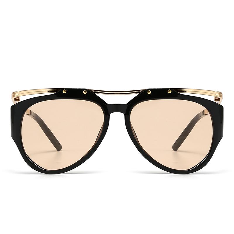 Außenhandel Beliebte Sonnenbrille Europäische und amerikanische Straßenfotografie Ins Beliebtes Modell Geometrischer Metallrahmen S