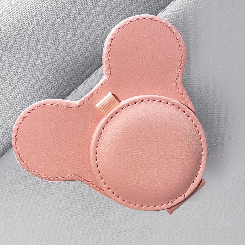 

Magnetic PU Leather Car Sun Visor Glasses Holder Multi-Functional Eyeglass Clip for Sunglasses розовый