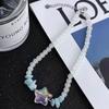 Simple Star Pendant Necklace Glass Beaded Clavicle Chain Choker Necklace Statement Jewelry Fashion Neck Chain Gifts