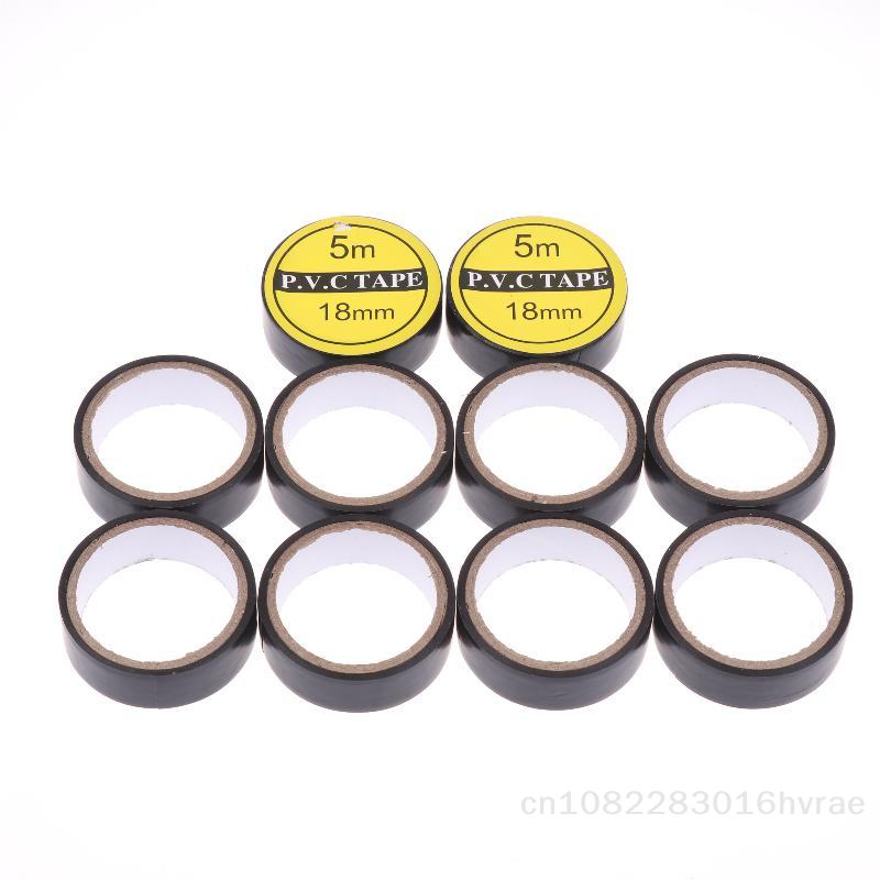  | 10Pcs Black PVC Electrical Tape - 18mm X 5m Black Flame Retardant High Temperature Insulation Tape for Wiring and Repairs