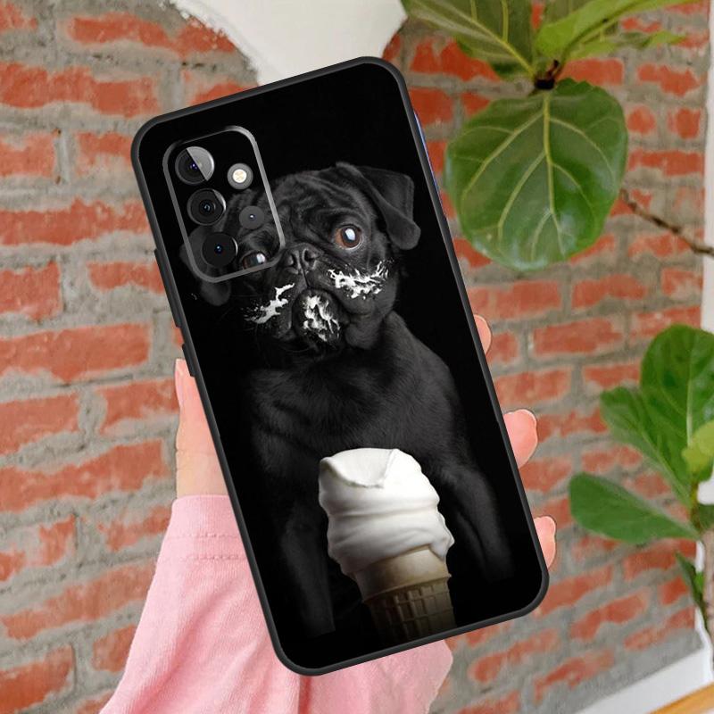 

Cute Black Pug Dog Phone Case For Samsung Galaxy A55 A35 A25 A15 A52 A32 A12 A51 A71 A13 A33 A53 A14 A34 A54 Samsung A12