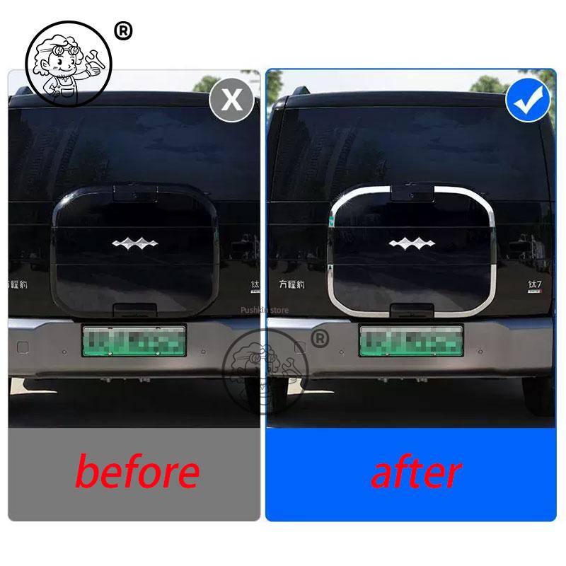 For BYD Leopard 7 Titanium 7 2025 2026 Rear Backpack Protective Trim Spare Tire Cover Decorative Strip Car Styling Accessories