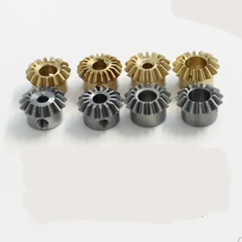 2PCS 1:1 Bevel Gear 0.8M 15T 3 4 5 6 Mm 6.35mm Bore Hole Diameter M3 Jackscrew Brass Bevel Gear