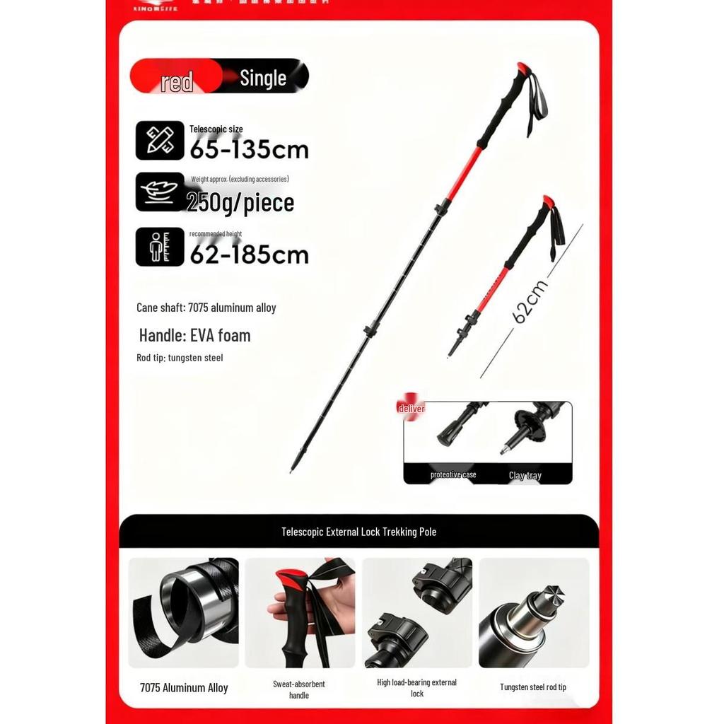 Kids' Folding Trekking Poles: Aluminum, Non-slip, Shock-Absorbing Design for Outdoor Hiking