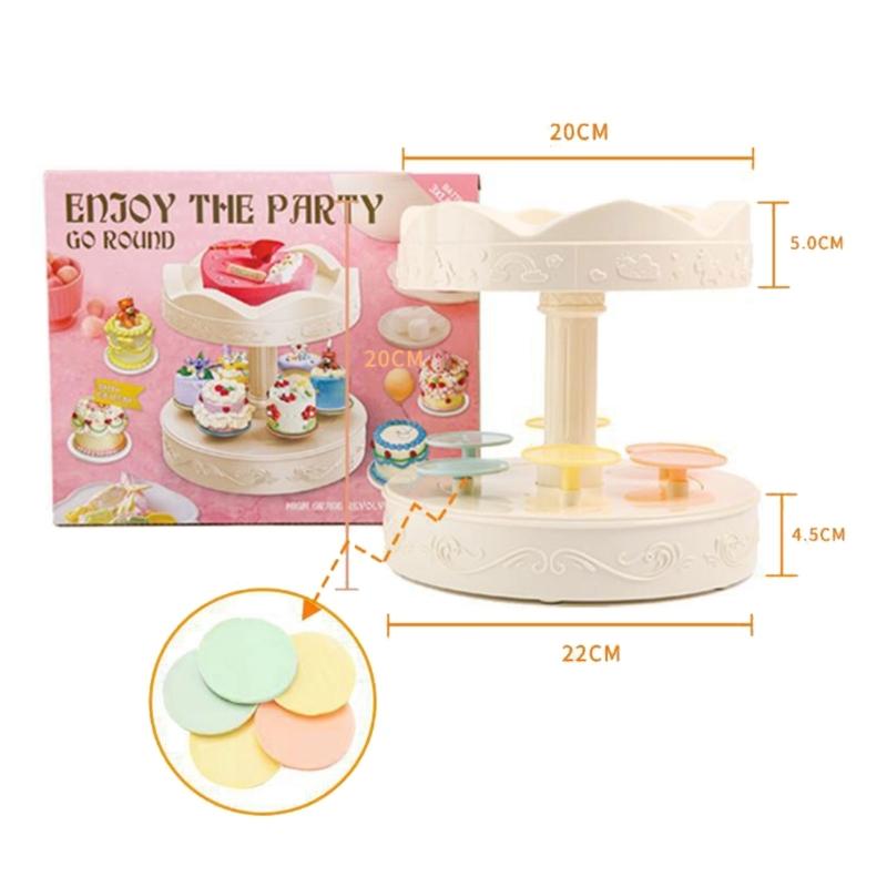 Wygodny Automatyczny Obrotowy Stojak na Desery Maszyna z Huśtającą Się Tacą Dekoracje na Przyjęcie Stojak na Desery na Ślub i Urodziny