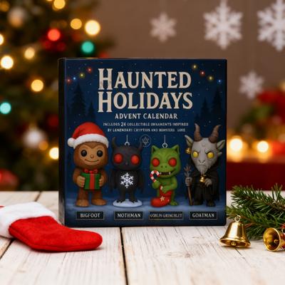 Haunted Holidays Advent Calendar 24-Day Countdown Box Multifunctional Festive Car Decoration for Christmas Fun