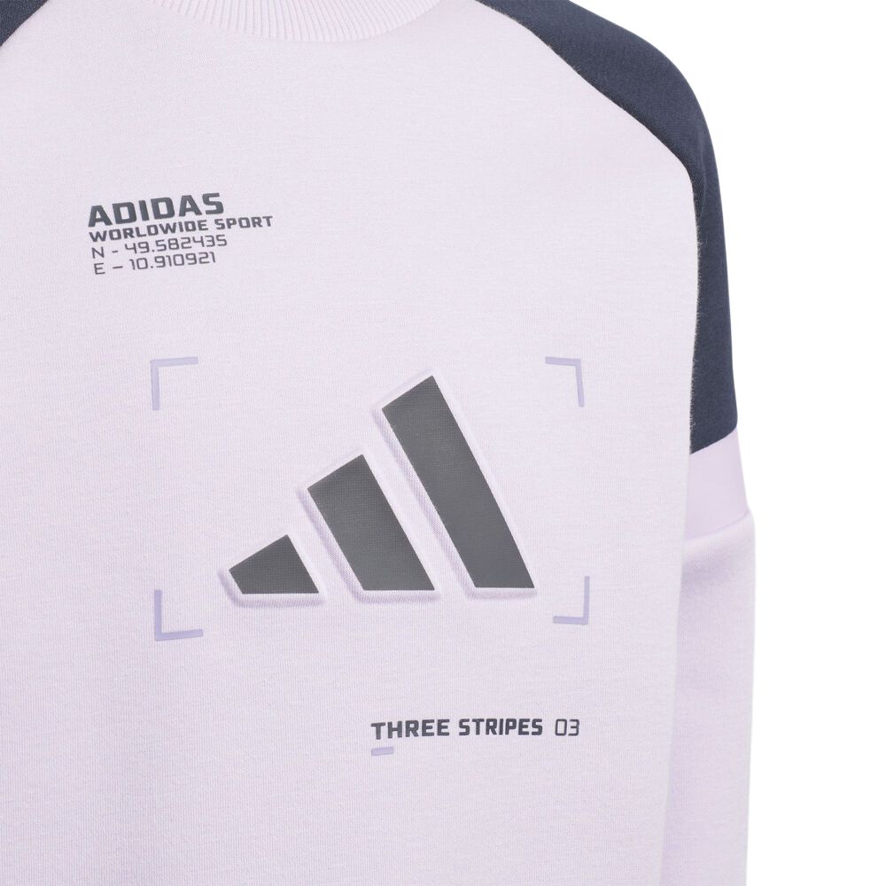 Adidas Logo Letter Crew Neck Pullover Sports Long Sleeve Kids tops KB5129
