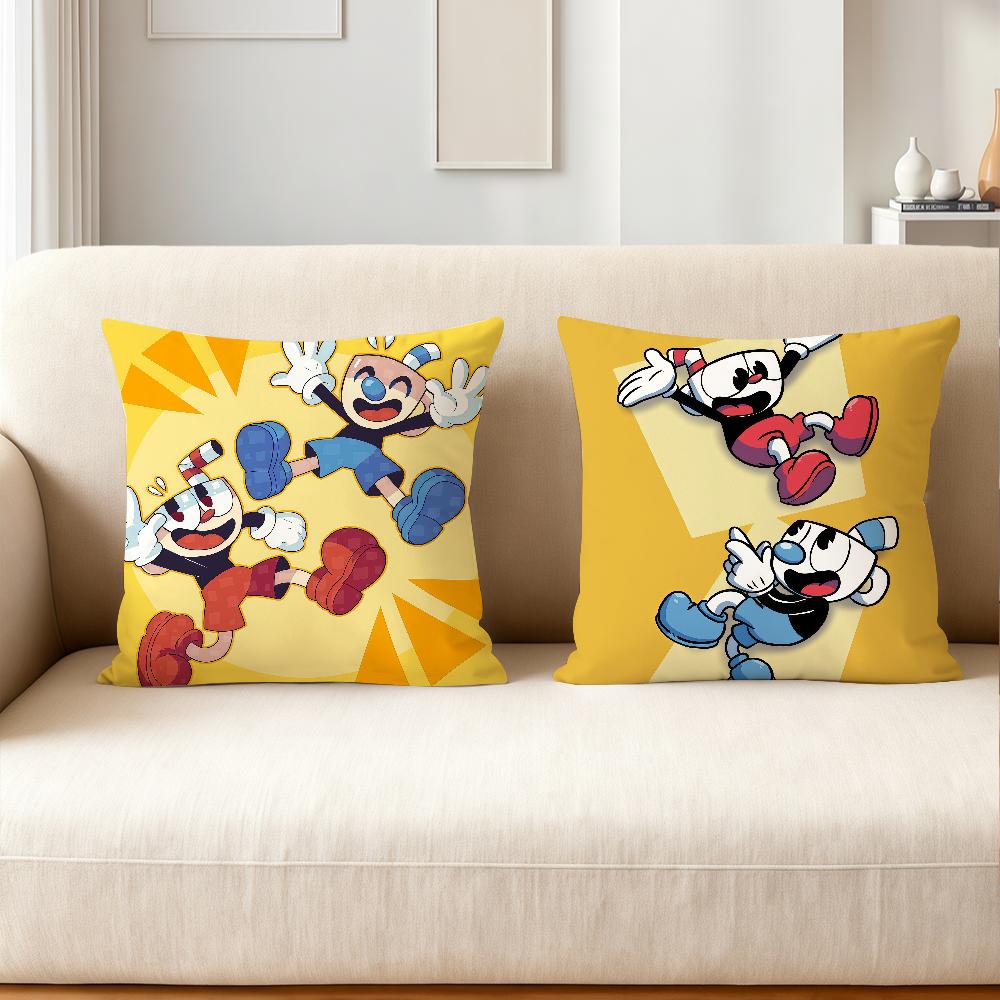 Funny Game C-Cuphead Pillow Case Applicable Space For Guest Rooms Interiors Cars Office House Decoration