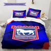 Ipswich Town Pattern Bedding Set Quilt Cover Pillowcase Home Decor Gift (1 * Duvet Cover + 2 * Pillowcase, Without Core)