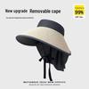 Women's Sun Hat with Large Brim, Neck Protection, UV Face Covering, and Ponytail Opening