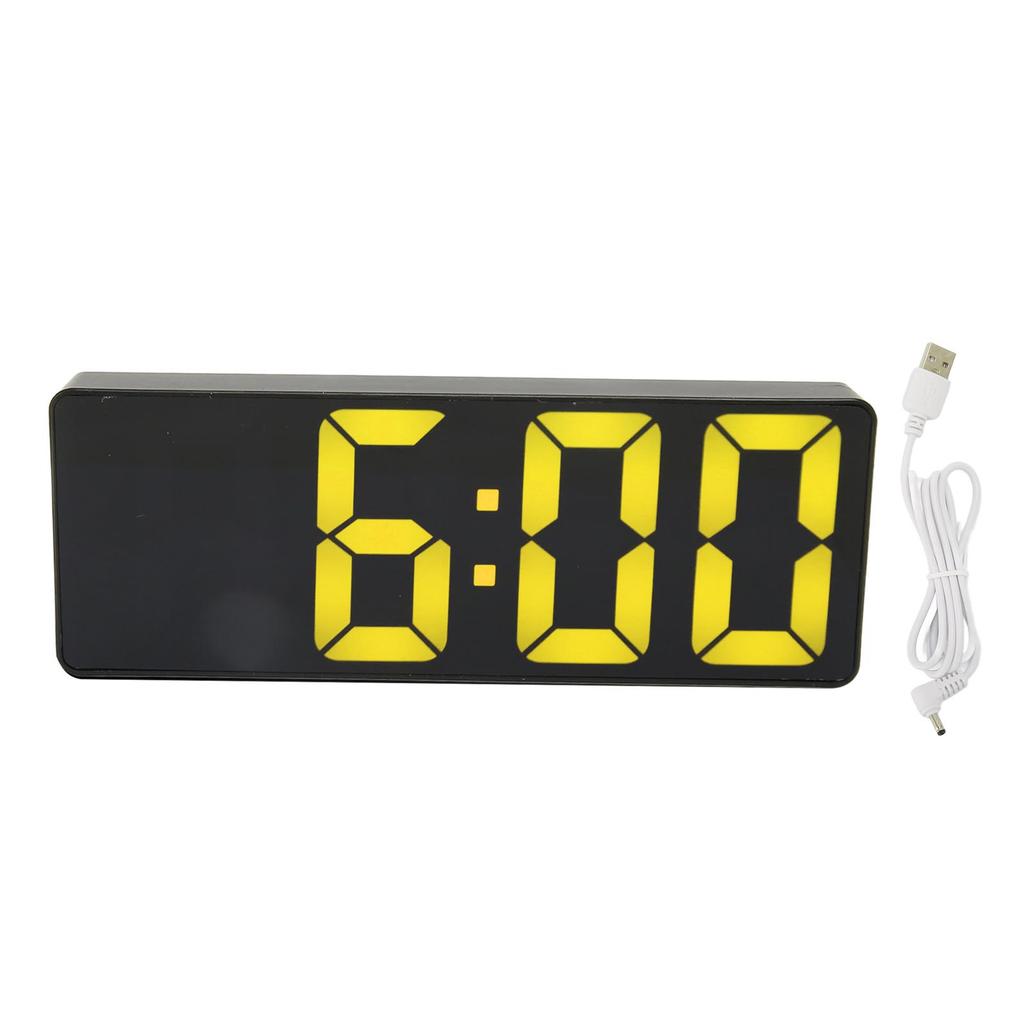 Digital Alarm Clock Black 1224H Temperature Display USB Or Battery Powered LED Clock for Bedroom