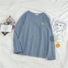 Women Cartoon Embroidery Shirts Tops Autumn Long Sleeve Harajuku Pullover Casual Loose Student Funny Blouses