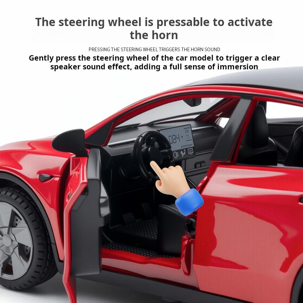 2026 New 1:32 Scale Tesla Electric Vehicles Alloy Diecast Model Cars Sound and Light Boys Gift Collectibles Pull Back Children's Toys
