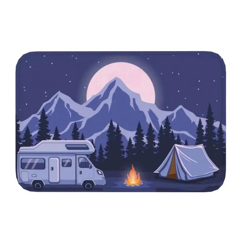 Personalized Happy Camper Doormat Mat Anti-Slip Camping Life Bathroom Kitchen Toilet Rug Carpet 40*60cm